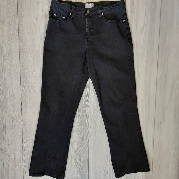 FDJ - French Dressing Jeans Lightly Faded Slightly Flared Black Size 8P - Picture 2 of 7